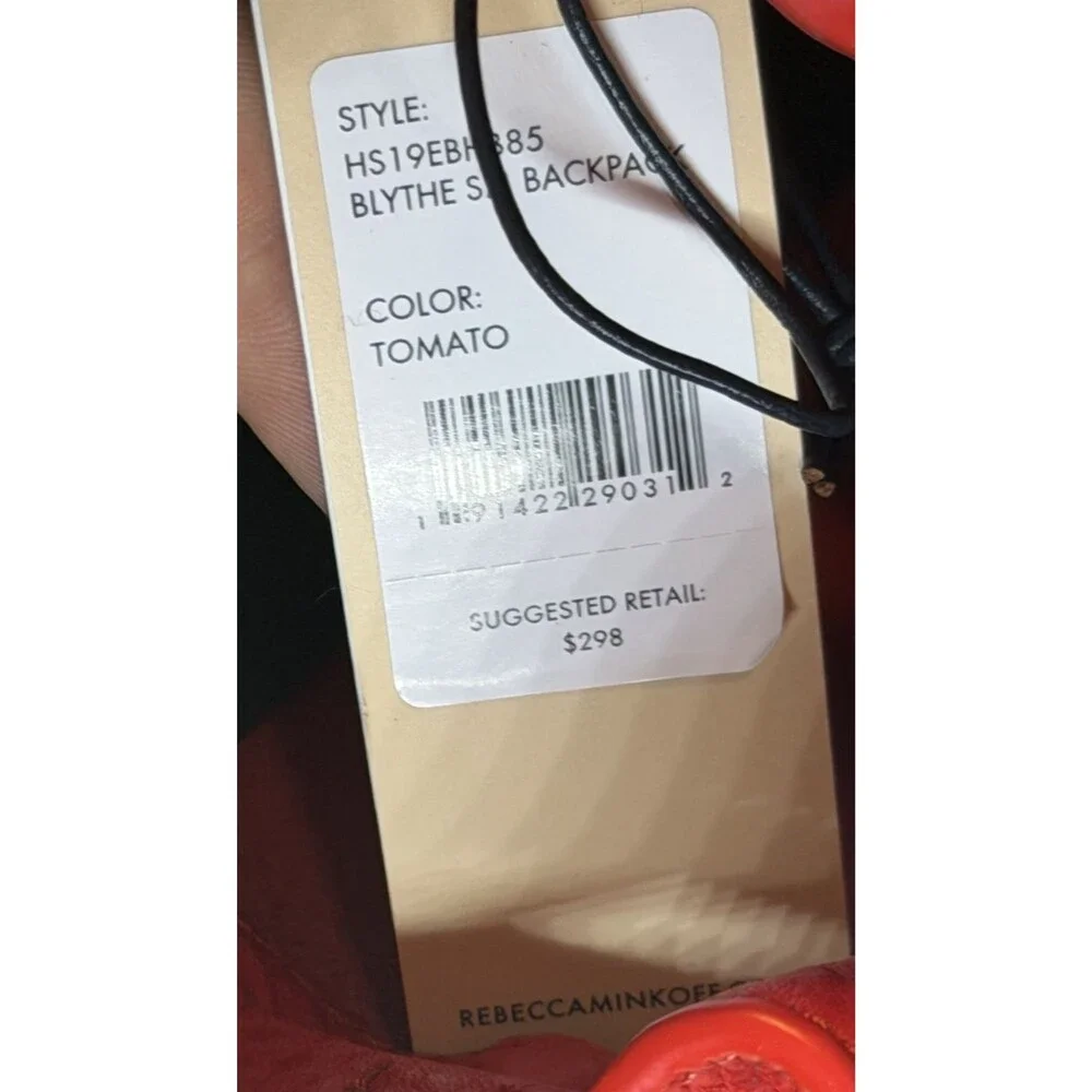 REBECCA MINKOFF Blythe Leather Backpack Red with Silver-Tone Hardware - NWT